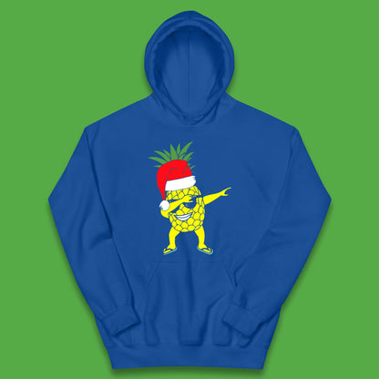 Dabbing Santa Pineapple Sunglasses Christmas In July Funny Santa Summer Vacation Xmas Kids Hoodie