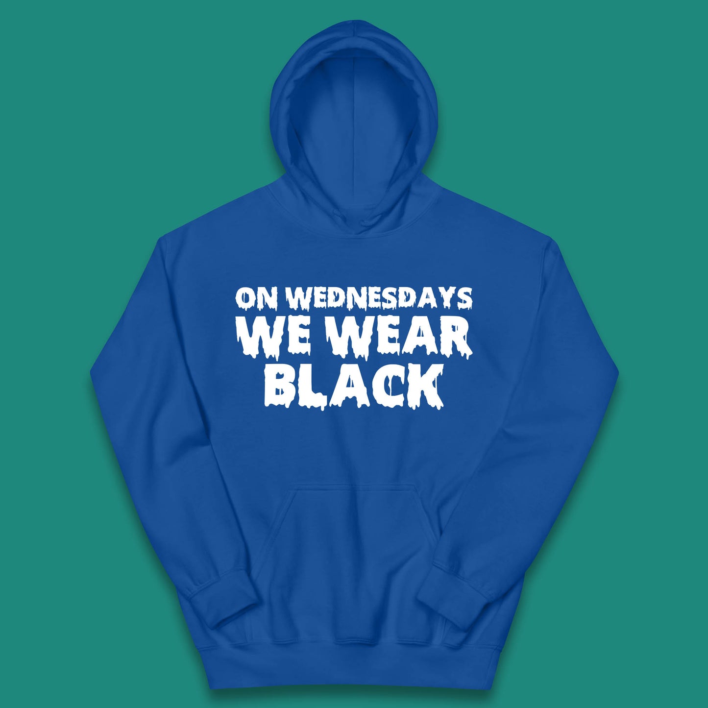 On Wednesday We Wear Black Halloween Wednesday Addams Horror Movie Trending Tv Series Kids Hoodie