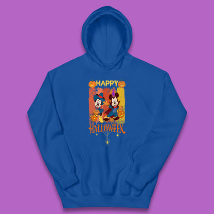 Happy Halloween Disney Witch Mickey Mouse Minnie Mouse Horror Scary Disneyland Trip Kids Hoodie