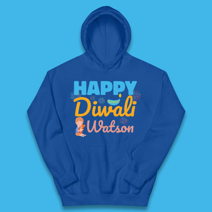 Personalised Happy Diwali Festival Of Lights Your Name Indian Diwali Holiday Celebration Kids Hoodie