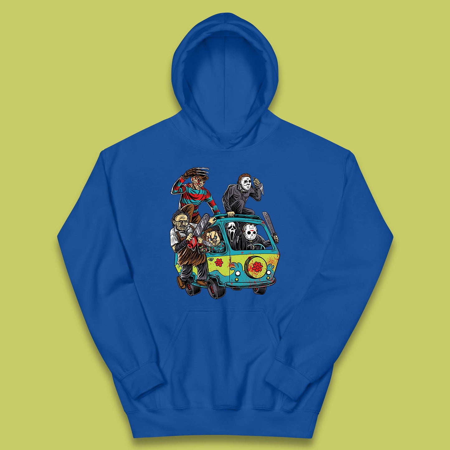 Halloween Scooby Doo Friends Van Horror Movie Villians Characters Mystery Machine Kids Hoodie