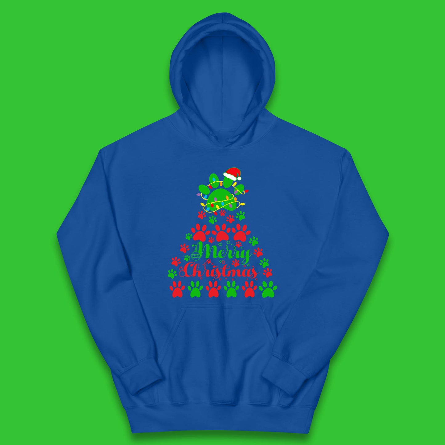 merry christmas paws tree hoodie