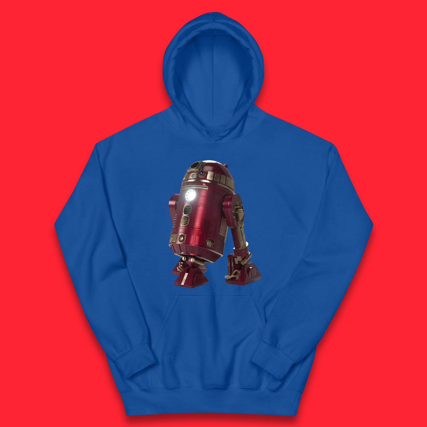 The Iron Man Spoof R2-D2 The Clone Wars Galaxy's Edge Trip R2D2 Ready To Rock Star Wars 46th Anniversary Kids Hoodie