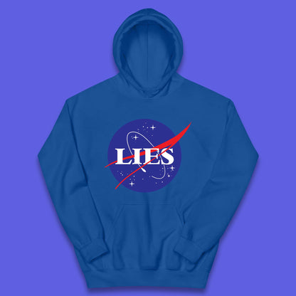 NASA Lies Logo Parody Kids Hoodie