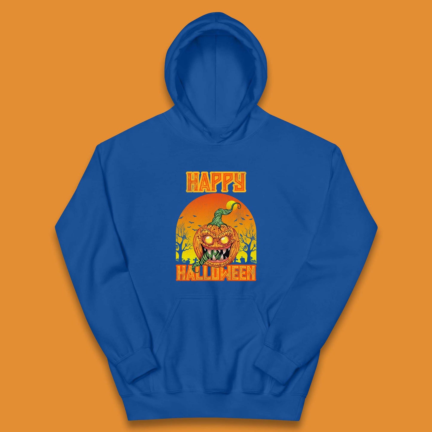 Happy Halloween Zombie Monster Pumpkin Jack-o-lantern Spooky Season Kids Hoodie