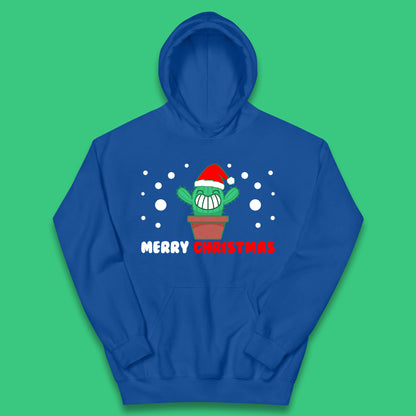 merry christmas little cactus with santa hat hoodie