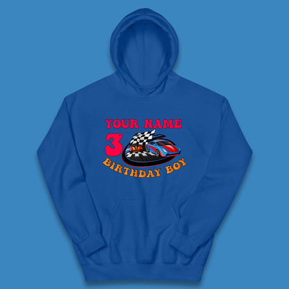 Personalised Race Car Birthday Boy Your Name And Age Racing Car Birthday Theme Party Kids Hoodie