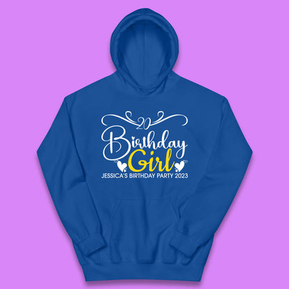 Personalised Birthday Girl Your Name And Birthday Year Funny Birthday Party Kids Hoodie