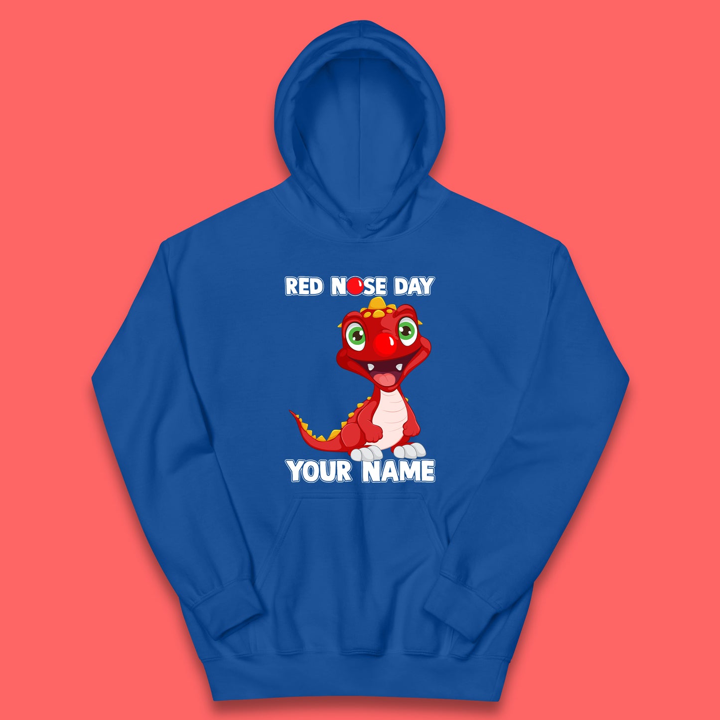 Personalised Red Nose Day Dragon Kids Hoodie