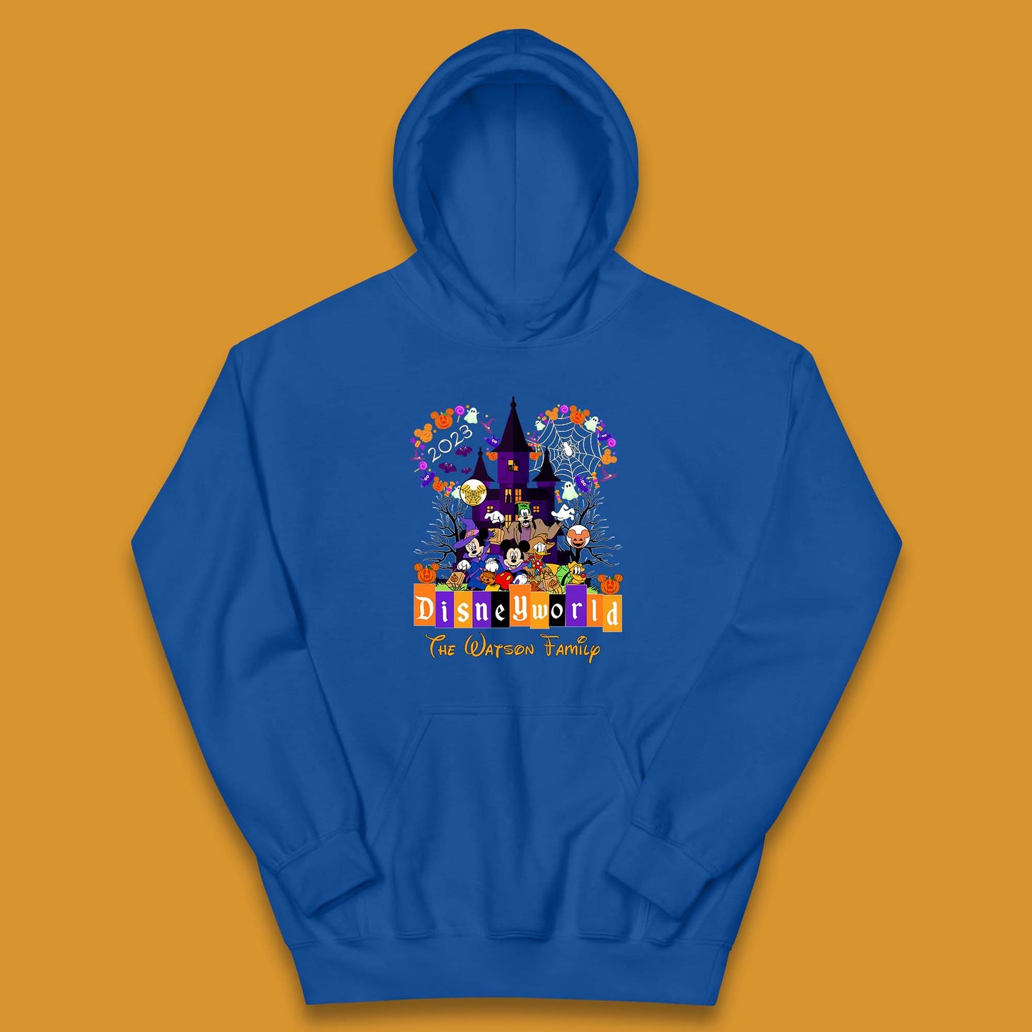 Personalised Disneyworld Halloween Family Disneyland Castle Mickey And Friends Disney Trip Kids Hoodie