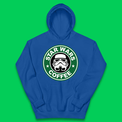 Star Wars Coffee Stormtrooper Sci-fi Action Adventure Movie Character Starbucks Coffee Spoof Star Wars 46th Anniversary Kids Hoodie