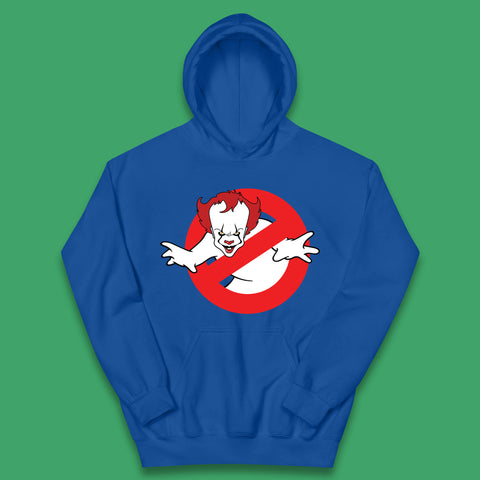 The Real Ghostbusters No Ghost Halloween IT Pennywise Clown Movie Mashup Parody Kids Hoodie