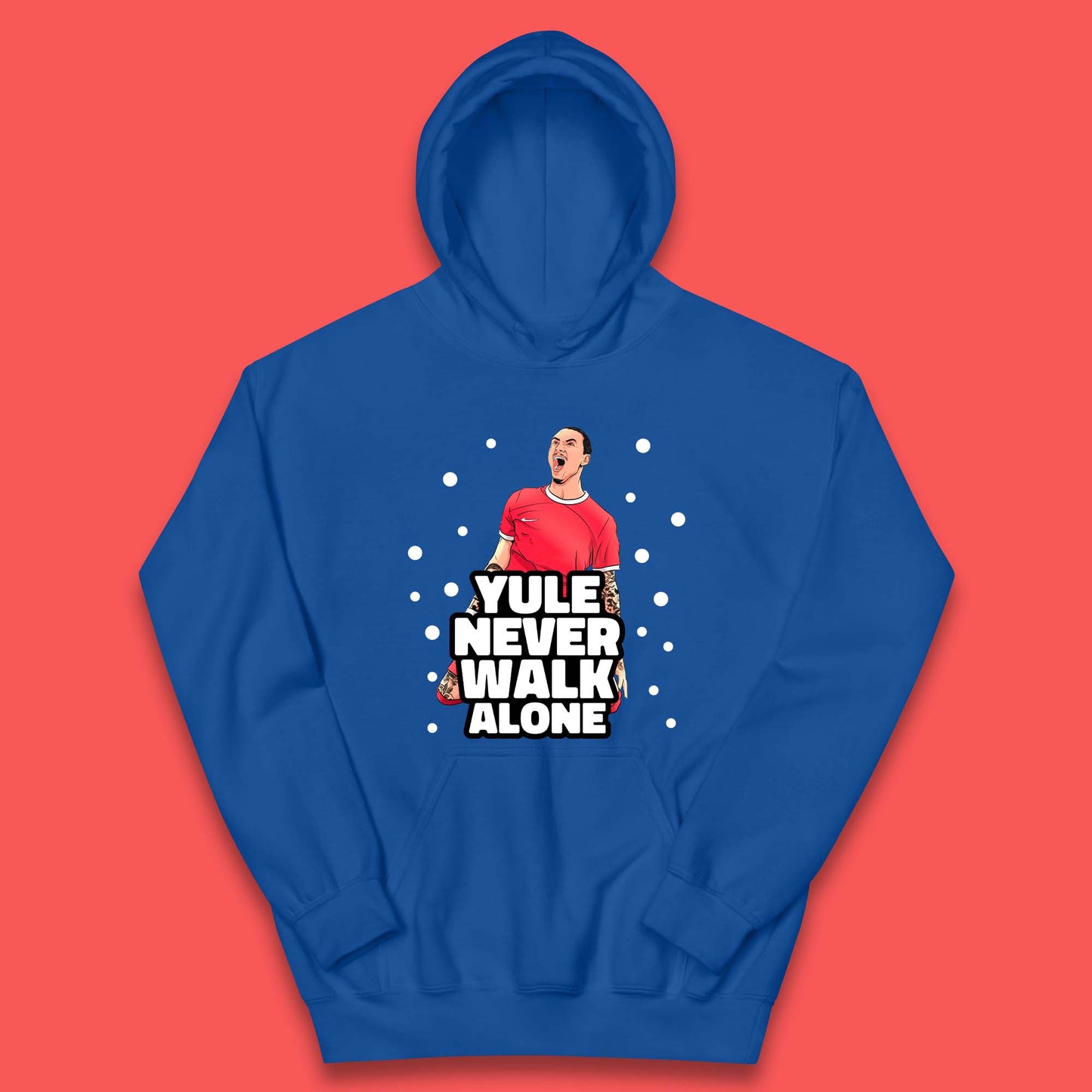 Yule Never Walk Alone Footballer Christmas Kids Hoodie