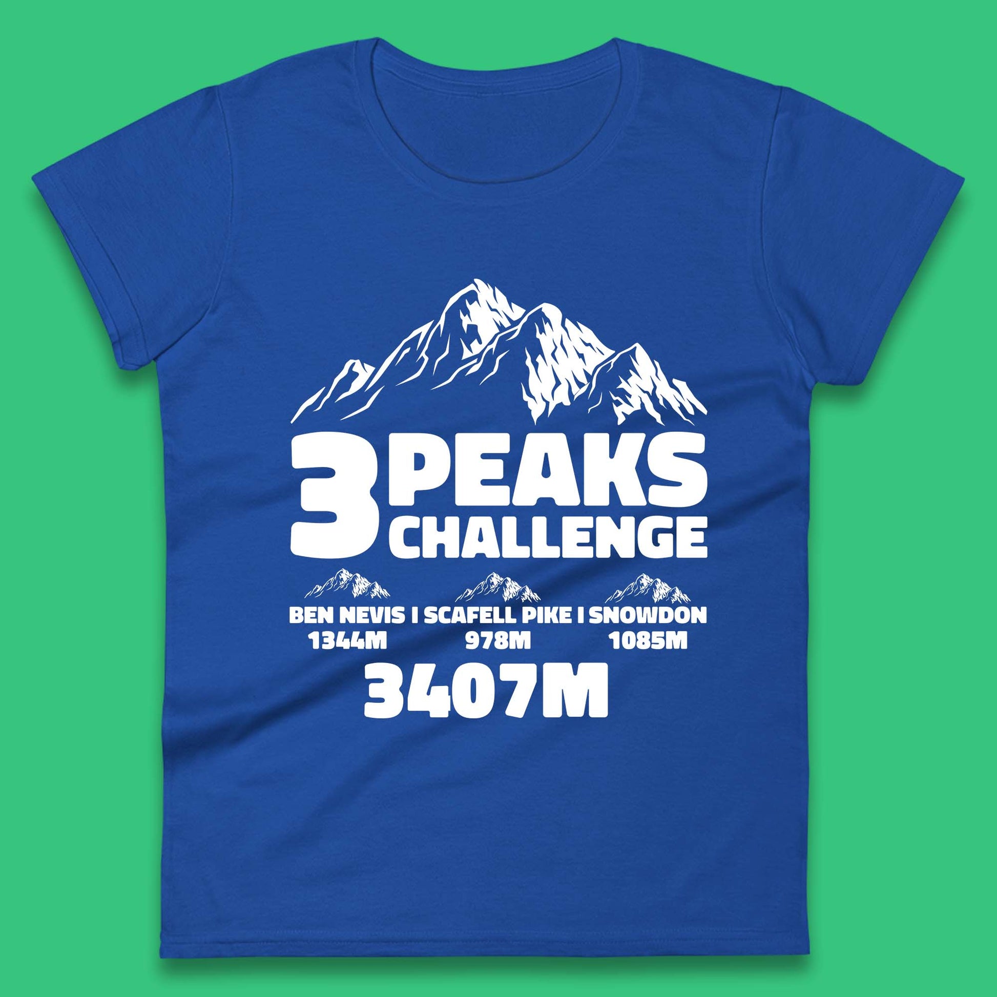 3 Peaks Challenge Hiking Womens T Shirt