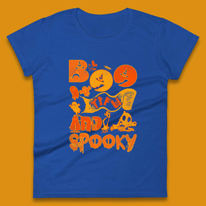 Boo Tiful and Spooky Halloween Horror Scary Boo Ghost Spooky Season Womens Tee Top