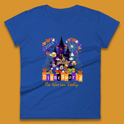 Personalised Disneyworld Halloween Family Disneyland Castle Mickey And Friends Disney Trip Womens Tee Top