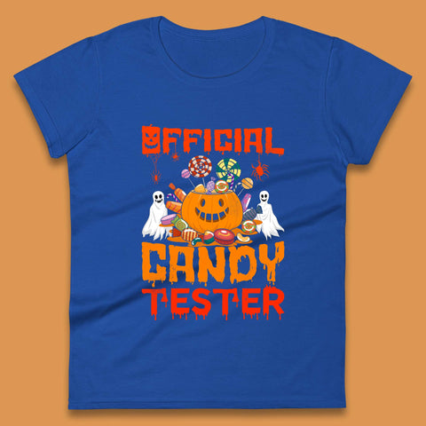 Official Candy Tester Halloween Trick Or Treat Funny Halloween Party Womens Tee Top