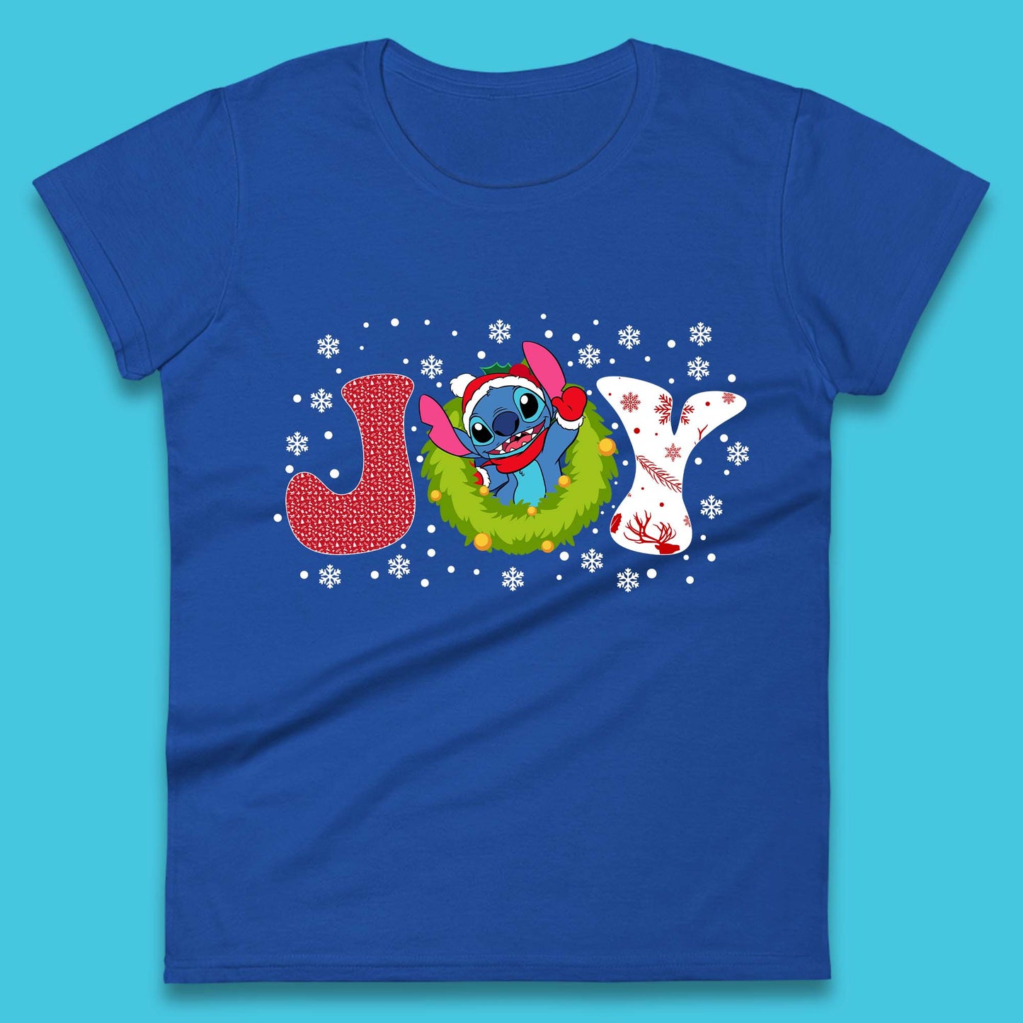 Joy Stitch Christmas Womens T-Shirt