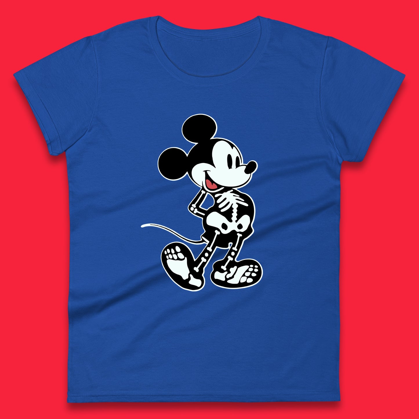 Disney Mickey Mouse Skeleton Funny Horror Scary Cartoon Character Mickey Skull Disneyland Vacation Trip Disney World Womens Tee Top