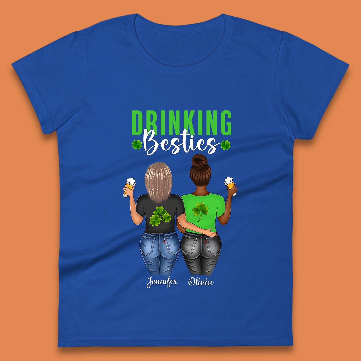 Personalised Drinking Besties Womens T-Shirt