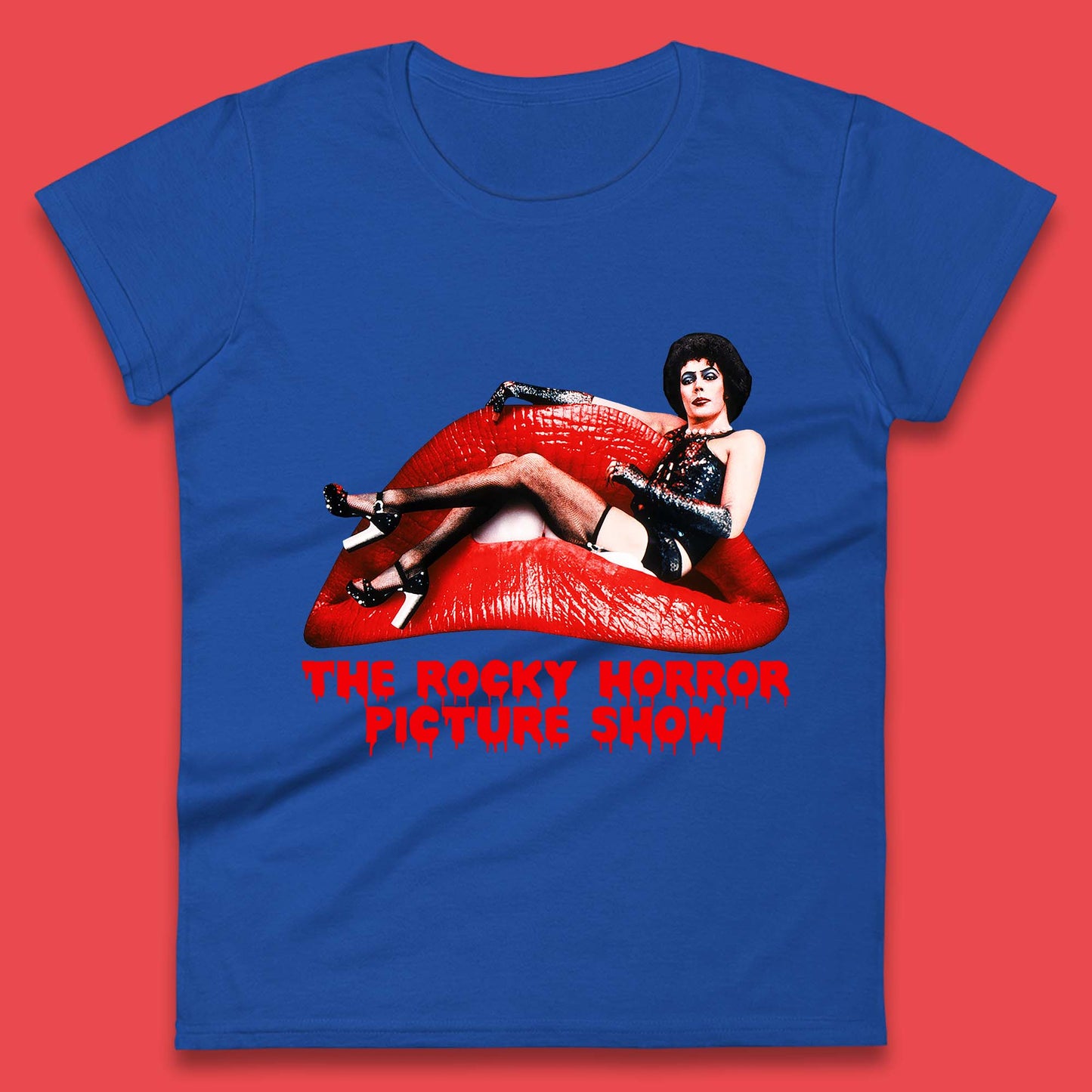 The Rocky Horror Show Halloween Horror Movie Red Lips Womens Tee Top