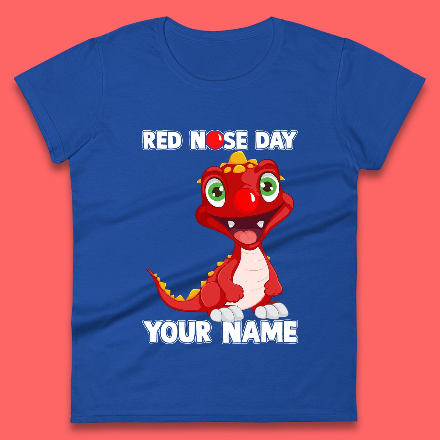 Personalised Red Nose Day Dragon Womens T-Shirt