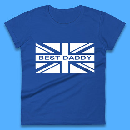 Best Daddy Vintage Union Jack Great Britain United Kingdom England Flag Patriotic Dad Father's Day Womens Tee Top