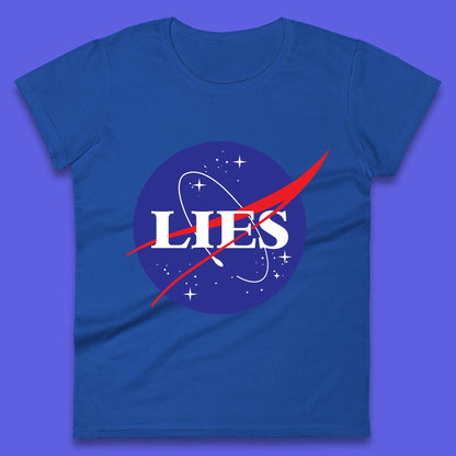 NASA Lies Logo Parody Womens T-Shirt