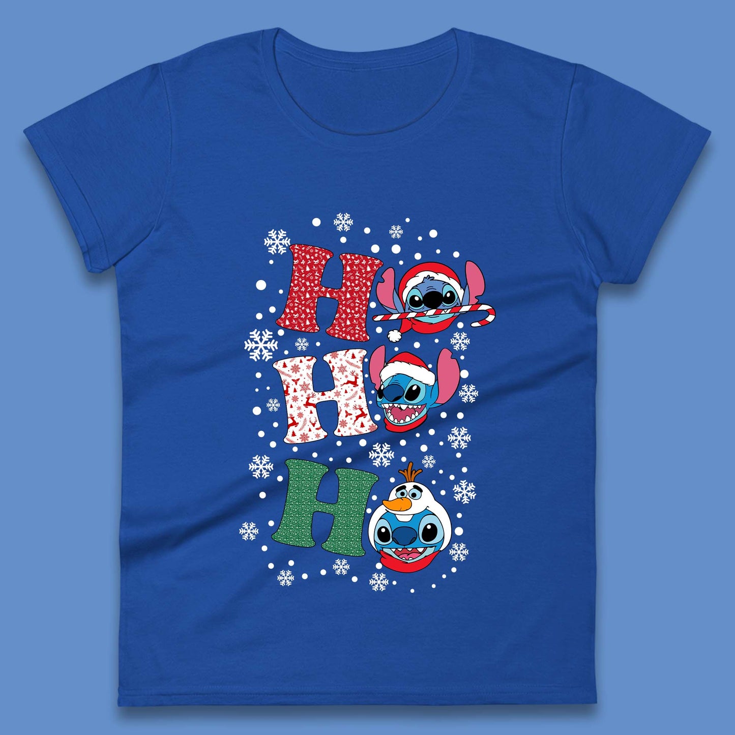 Ho Ho Ho Stitch Christmas Womens T-Shirt