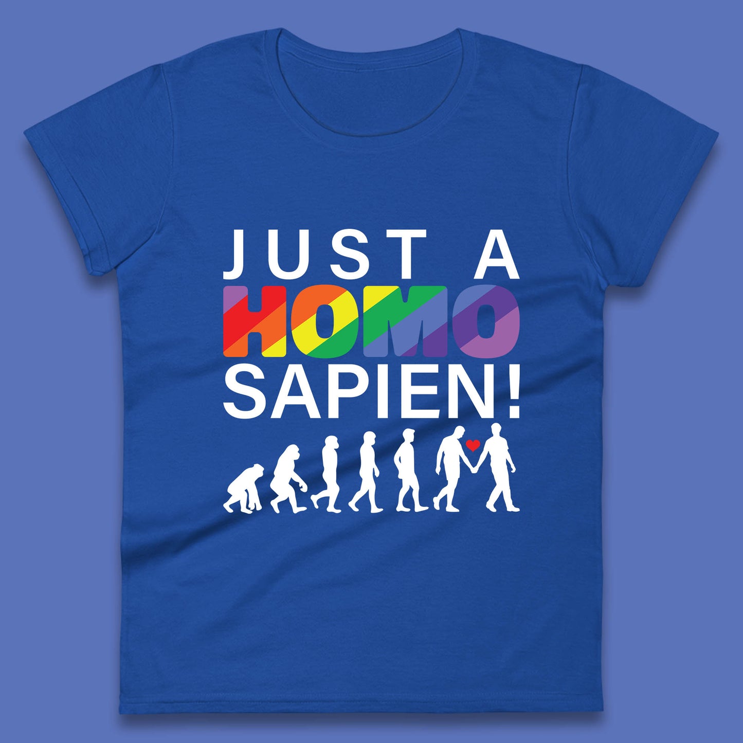 Just A Homo Sapien To Homo Erectus Evolution To Homo LGBTQ Funny Gay Pride Womens Tee Top