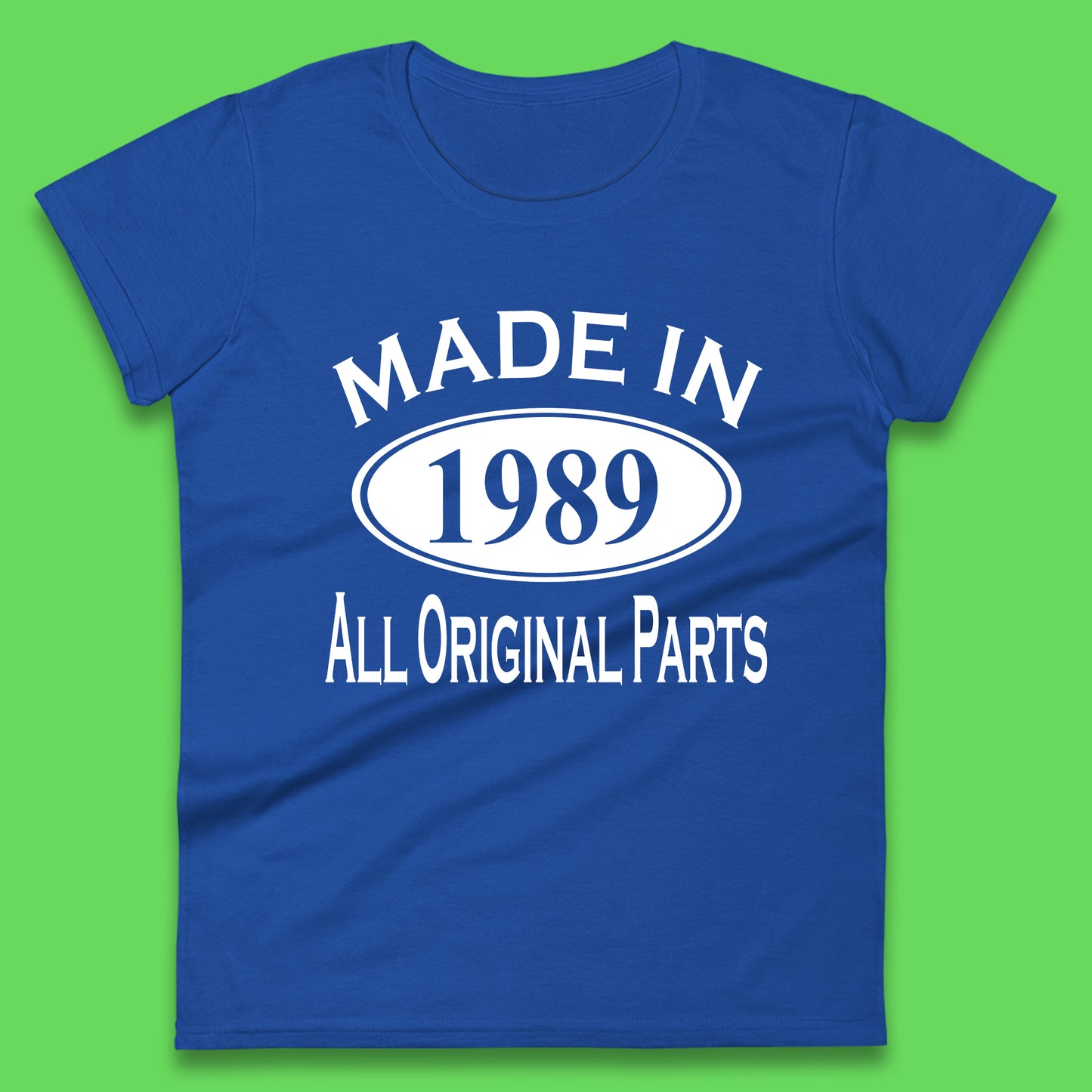 Made In 1989 All Original Parts Vintage Retro 34th Birthday Funny 34 Years Old Birthday Gift Womens Tee Top