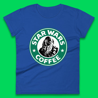 Chewbacca Star Wars Coffee Sci-fi Action Adventure Movie Character Starbucks Coffee Spoof 46th Anniversary Womens Tee Top