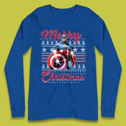 Captain America Christmas Long Sleeve T-Shirt