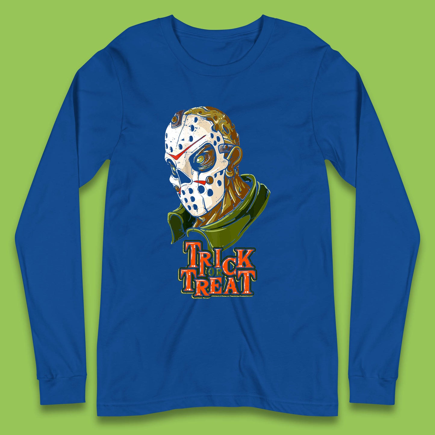 Halloween Trick Or Treat Jason Voorhees Face Mask Horror Movie Character Long Sleeve T Shirt