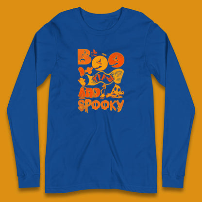 Boo Tiful and Spooky Halloween Horror Scary Boo Ghost Spooky Season Long Sleeve T Shirt