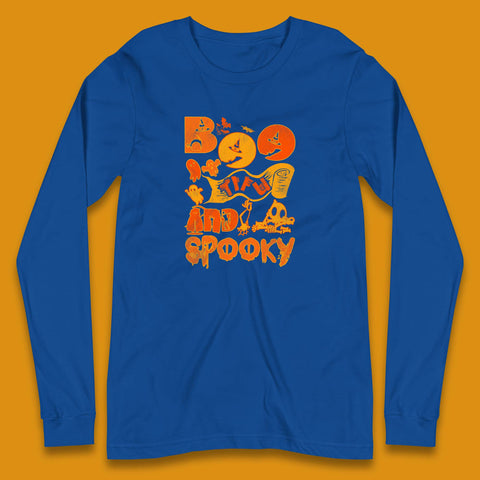 Boo Tiful and Spooky Halloween Horror Scary Boo Ghost Spooky Season Long Sleeve T Shirt