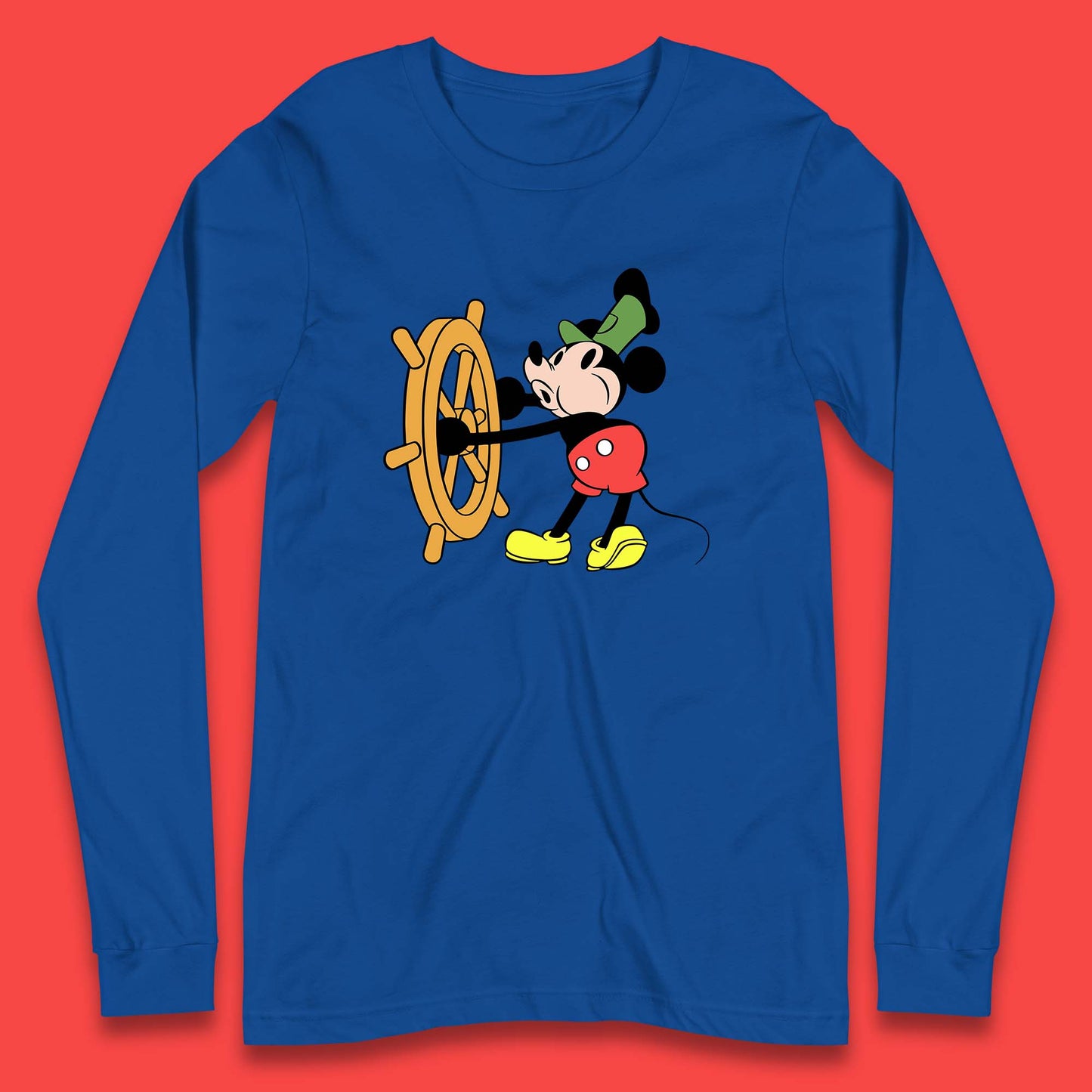 Classic Disney Mickey Mouse Steamboat Willie Disneyland Magic Kingdom Trip Long Sleeve T Shirt