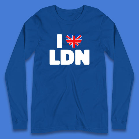 I Love LDN UK United Kingdom British England I Love London Long Sleeve T Shirt