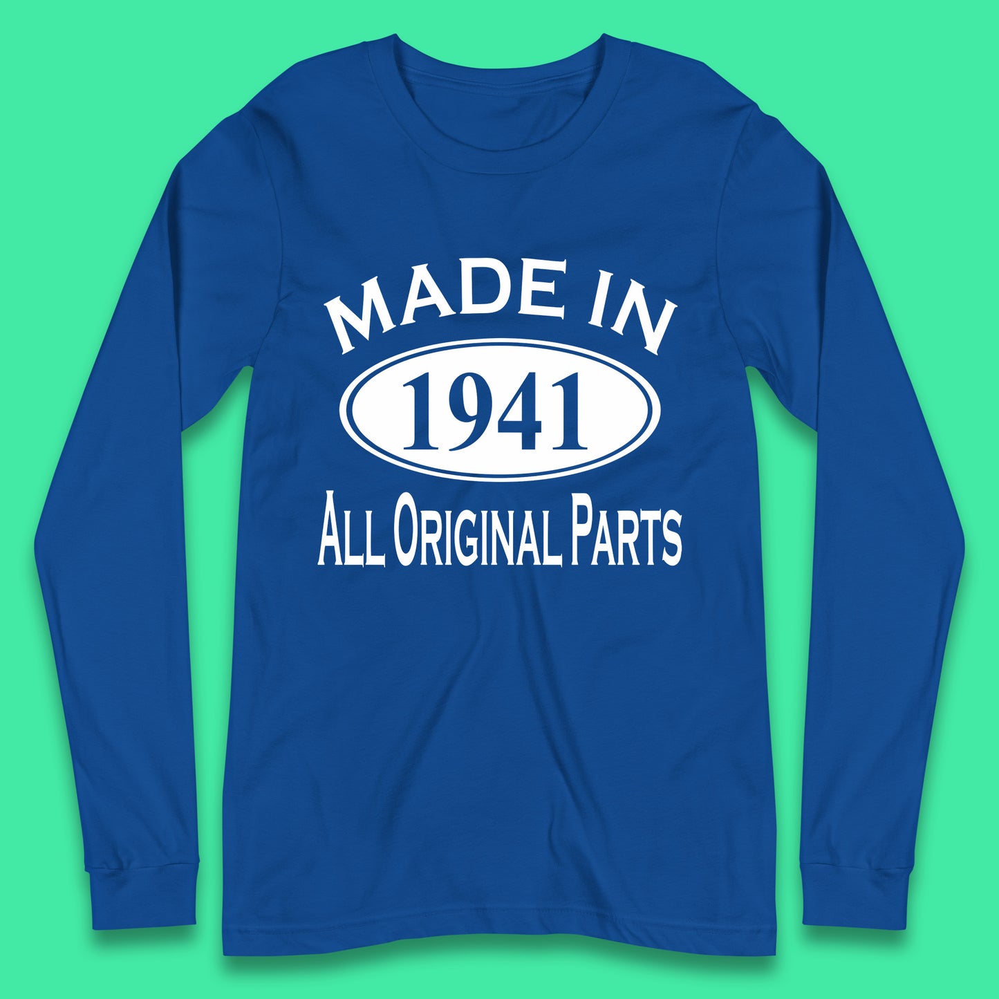 Made In 1941 All Original Parts Vintage Retro 82nd Birthday Funny 82 Years Old Birthday Gift Long Sleeve T Shirt