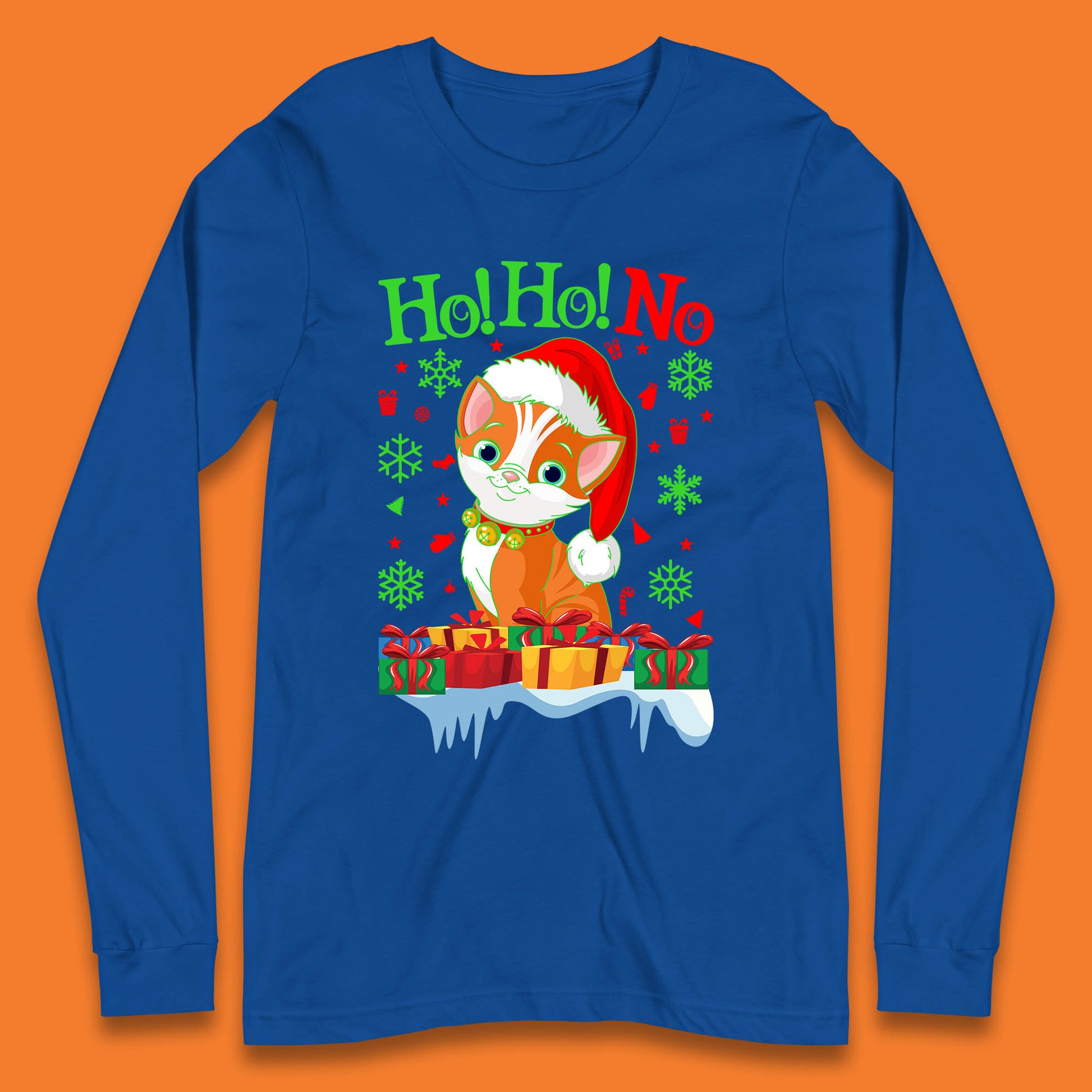 ho ho no christmas cat long sleeve t shirt