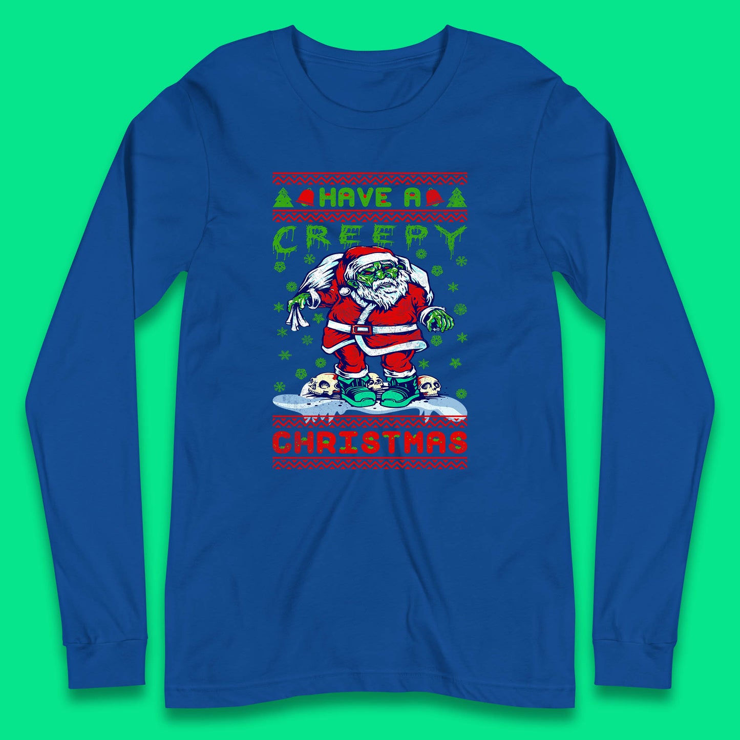 zombie santa claus long sleeve top