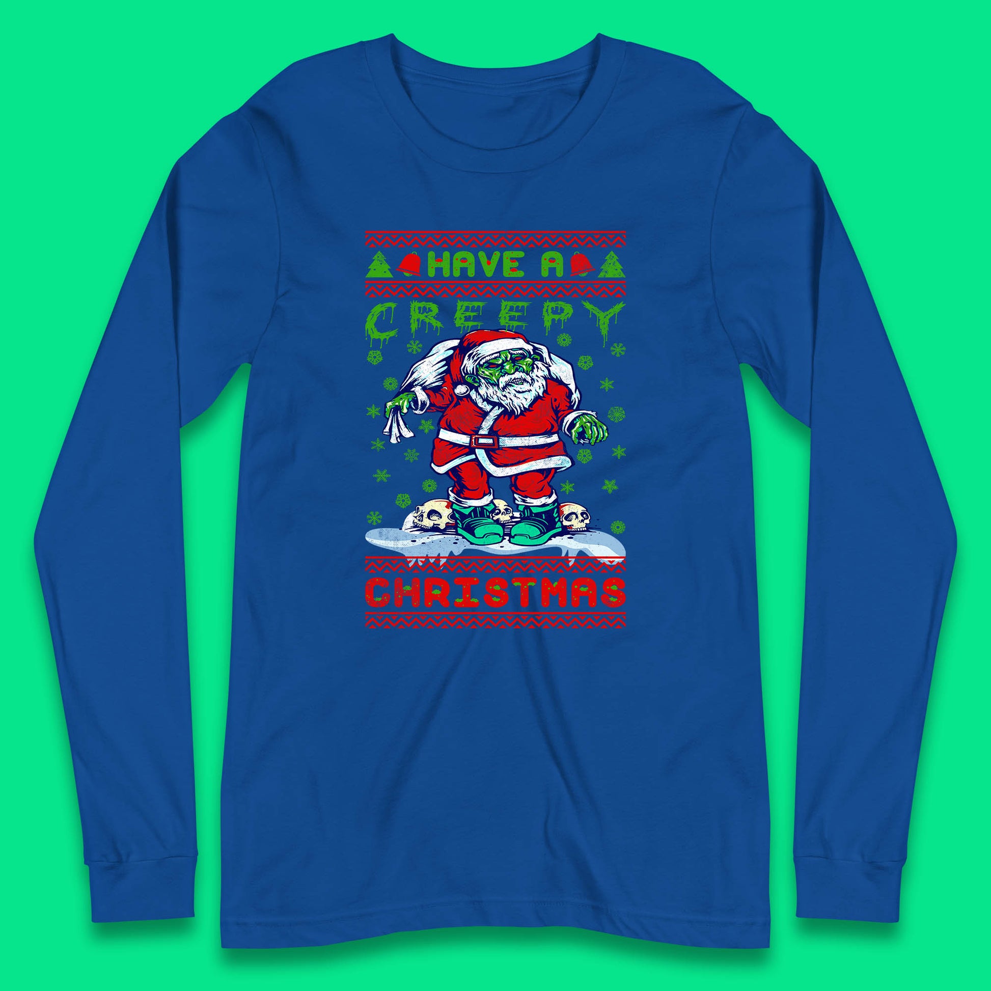 zombie santa claus long sleeve top