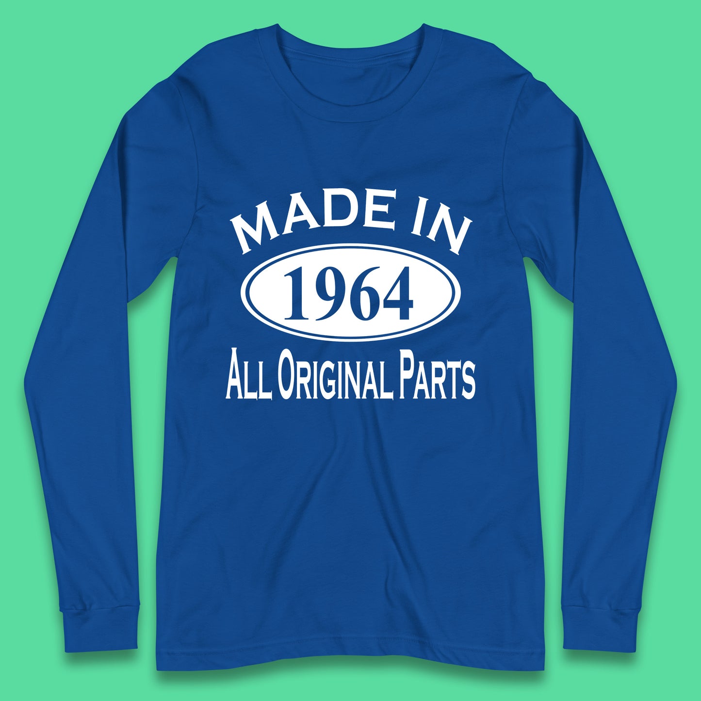 Made In 1964 All Original Parts Vintage Retro 59th Birthday Funny 59 Years Old Birthday Gift Long Sleeve T Shirt