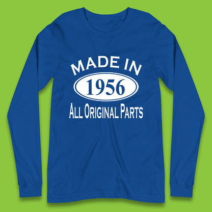 Made In 1956 All Original Parts Vintage Retro 67th Birthday Funny 67 Years Old Birthday Gift Long Sleeve T Shirt