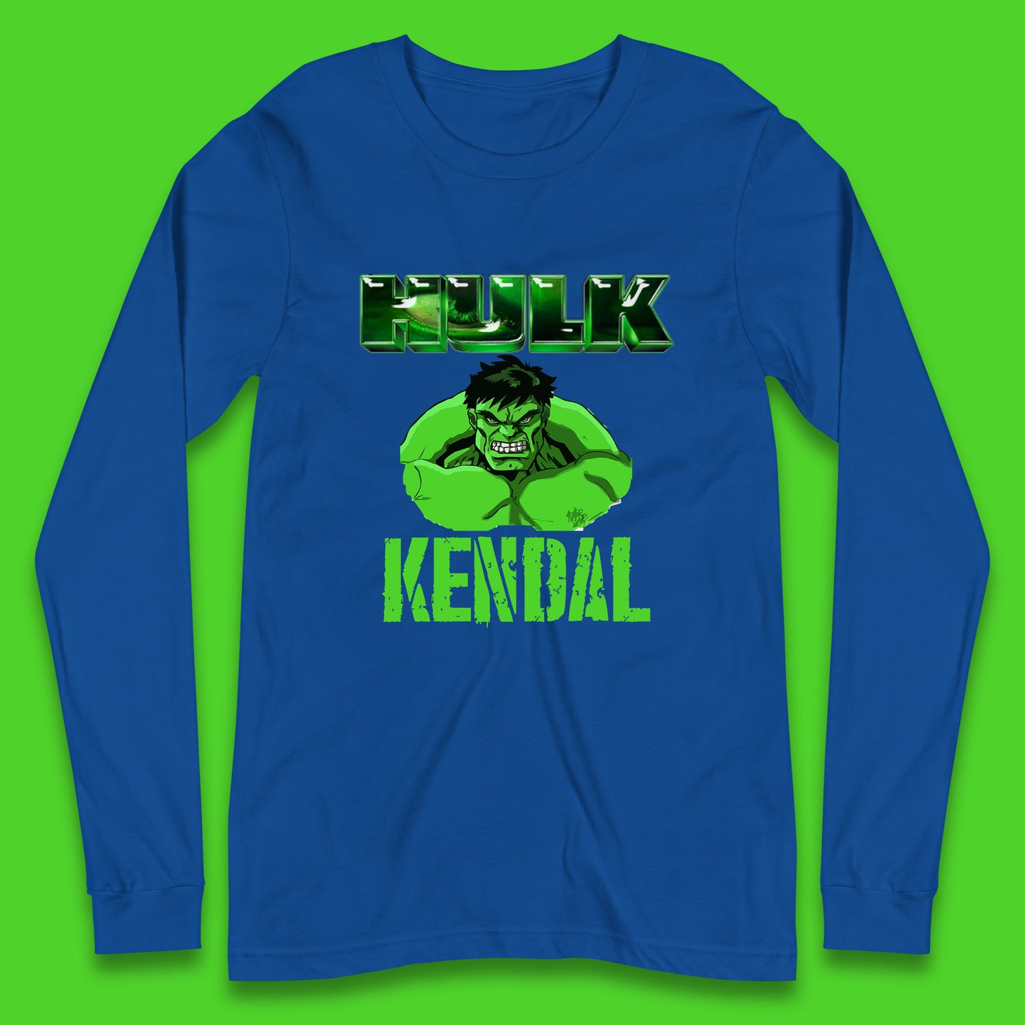 Personalised Hulk Your Name Marvel’s The Incredible Hulk  Marvel Avengers Hulk Giant Man Angry Hulk Superhero Long Sleeve T Shirt