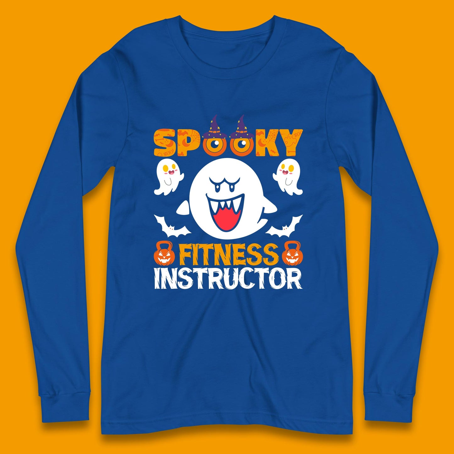 Halloween Spooky Fitness Instructor Super Mario Boo Halloween Costume Long Sleeve T Shirt