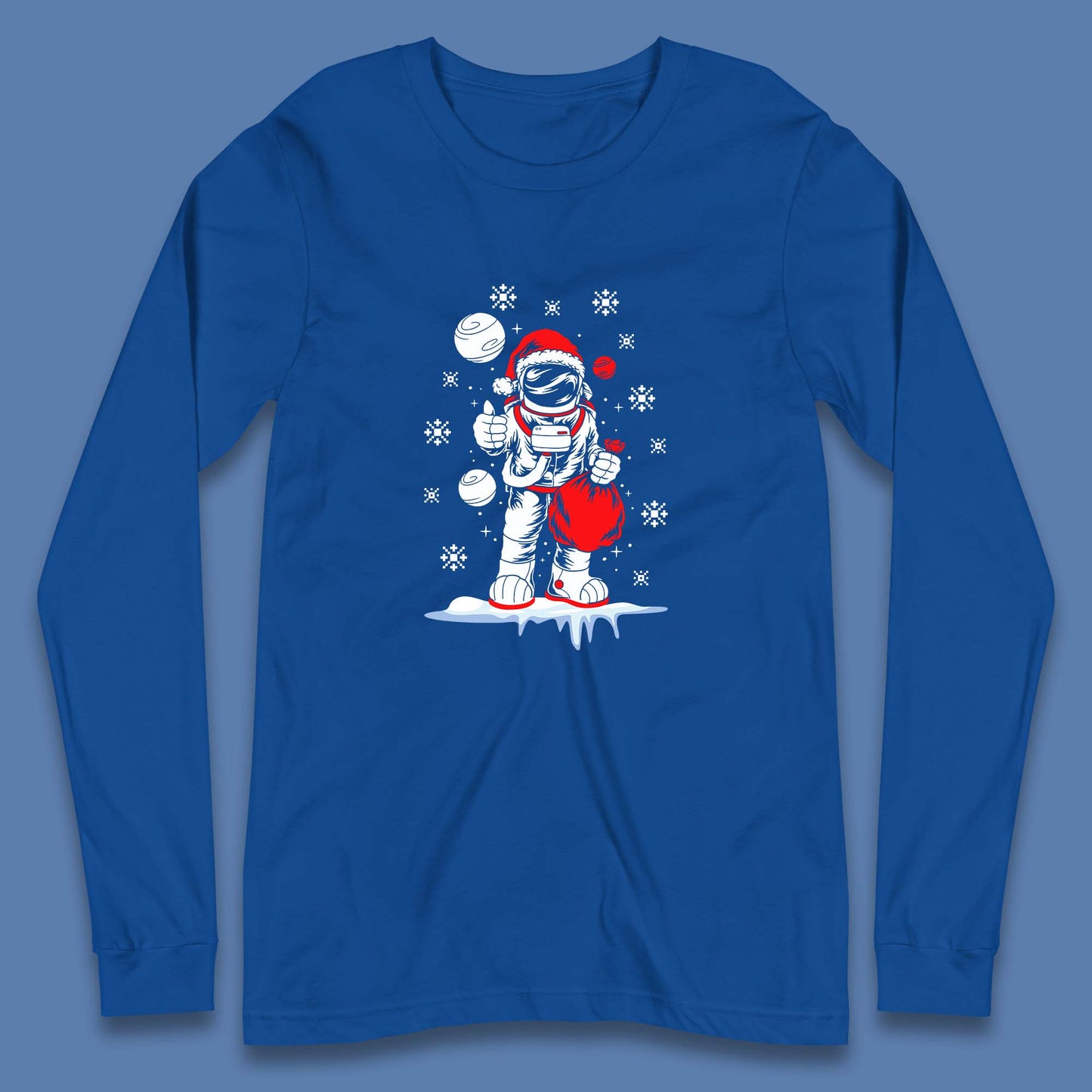 christmas astronaut santa t shirt