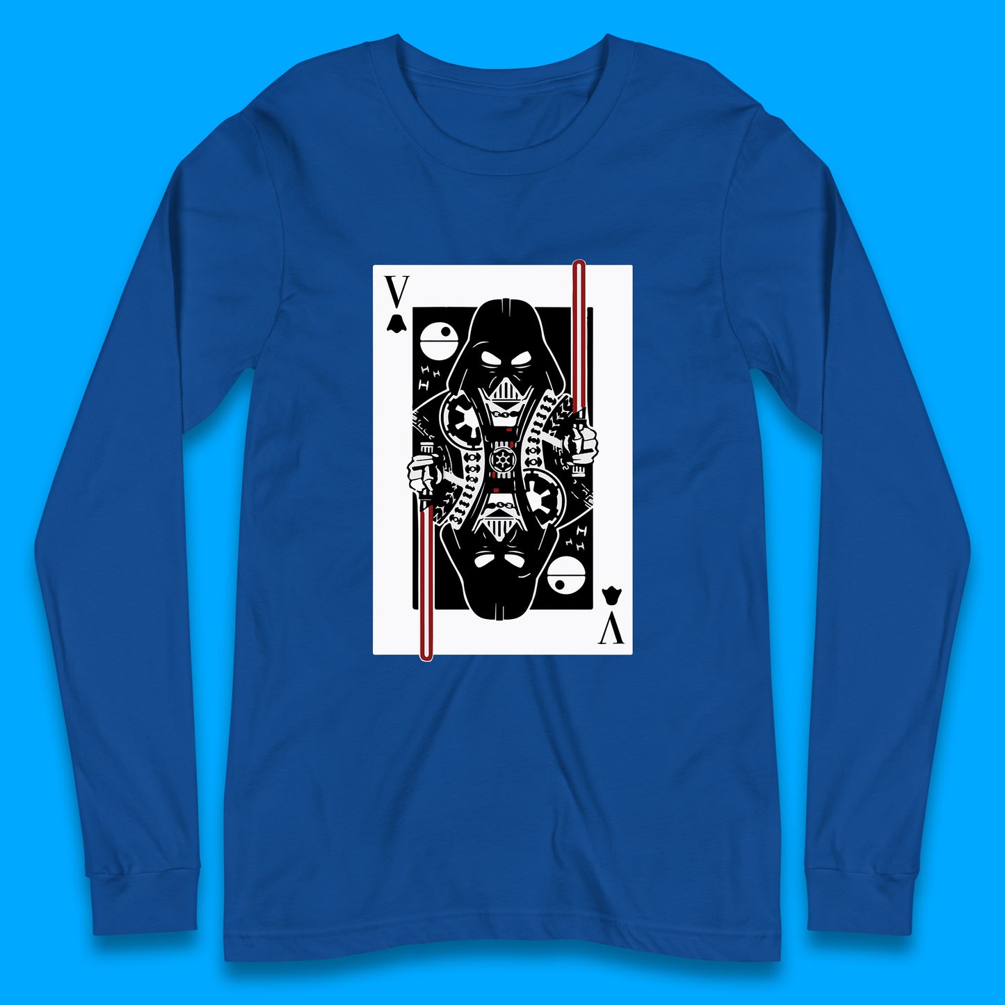 Star Wars Fictional Character Darth Vader Playing Card Vader King Card Sci-fi Action Adventure Movie 46th Anniversary Long Sleeve T Shirt