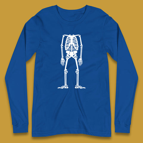 Skeleton Without Head Halloween Headless Skeleton Horror Scary Skull Long Sleeve T Shirt