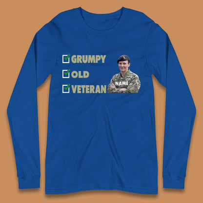 Personalised Grumpy Old Veteran Long Sleeve T-Shirt